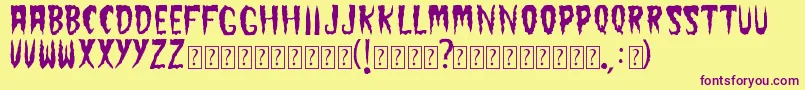 TheCramps Font – Purple Fonts on Yellow Background