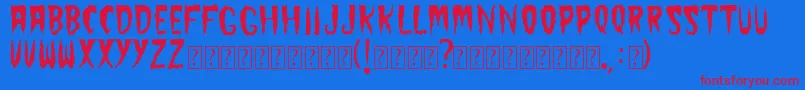 TheCramps Font – Red Fonts on Blue Background