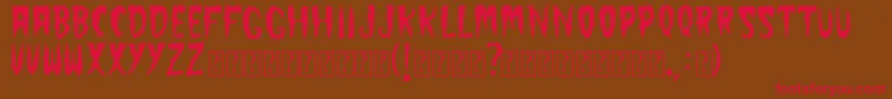 TheCramps-Schriftart – Rote Schriften auf braunem Hintergrund
