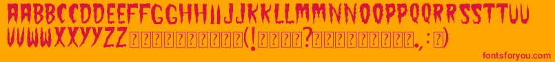 Fonte TheCramps – fontes vermelhas em um fundo laranja