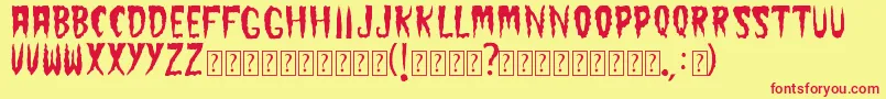TheCramps-Schriftart – Rote Schriften auf gelbem Hintergrund