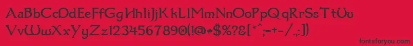 Dum1 Font – Black Fonts on Red Background