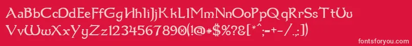 Dum1 Font – Pink Fonts on Red Background
