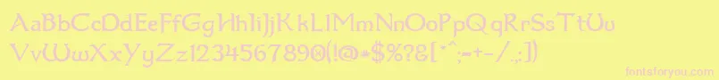 Dum1 Font – Pink Fonts on Yellow Background