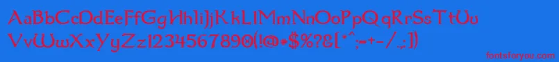 Dum1 Font – Red Fonts on Blue Background