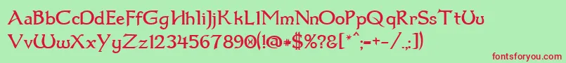 Dum1 Font – Red Fonts on Green Background