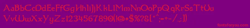 フォントDum1 – 紫の背景に赤い文字