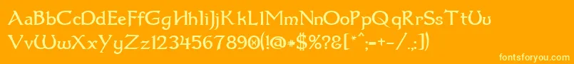 Dum1 Font – Yellow Fonts on Orange Background