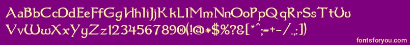 Dum1 Font – Yellow Fonts on Purple Background