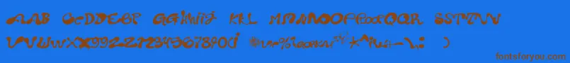 Pota Font – Brown Fonts on Blue Background