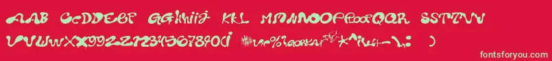 Шрифт Pota – зелёные шрифты на красном фоне