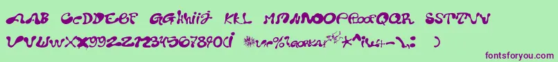 Pota Font – Purple Fonts on Green Background