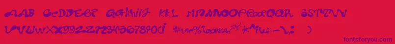 Pota Font – Purple Fonts on Red Background