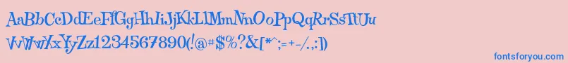 Qraxy Font – Blue Fonts on Pink Background