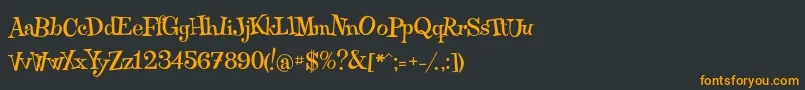 フォントQraxy – 黒い背景にオレンジの文字