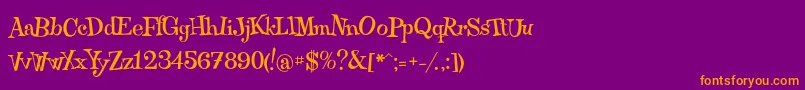 フォントQraxy – 紫色の背景にオレンジのフォント
