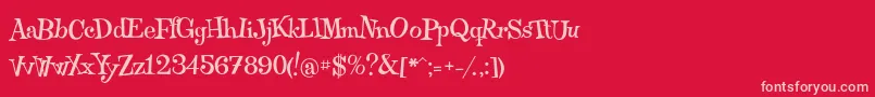 Qraxy Font – Pink Fonts on Red Background