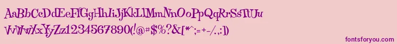 Qraxy-Schriftart – Violette Schriften auf rosa Hintergrund