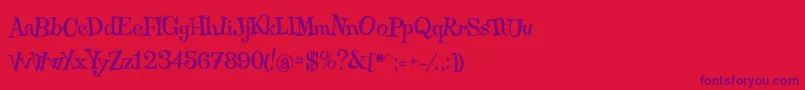 Qraxy Font – Purple Fonts on Red Background