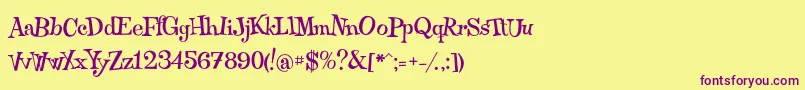 Qraxy Font – Purple Fonts on Yellow Background