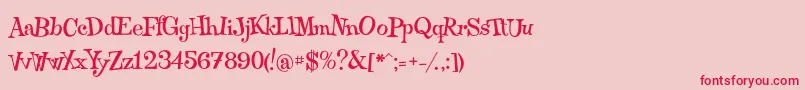 Qraxy Font – Red Fonts on Pink Background