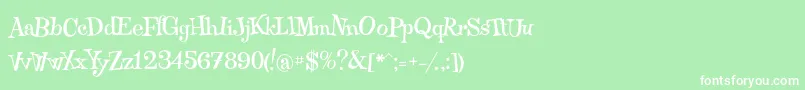 フォントQraxy – 緑の背景に白い文字