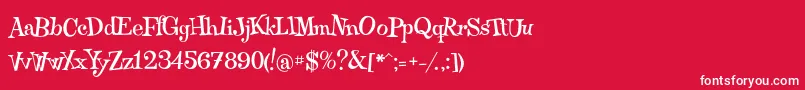 Qraxy-Schriftart – Weiße Schriften auf rotem Hintergrund