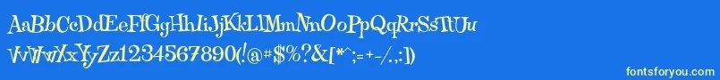 Qraxy Font – Yellow Fonts on Blue Background