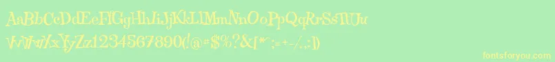 Qraxy Font – Yellow Fonts on Green Background