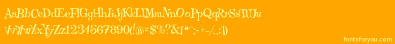 Qraxy-Schriftart – Gelbe Schriften auf orangefarbenem Hintergrund