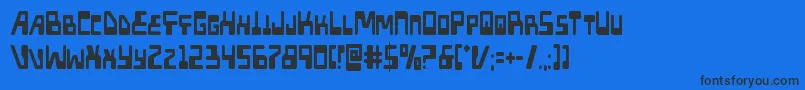 フォントXpedcond – 黒い文字の青い背景
