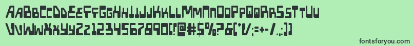フォントXpedcond – 緑の背景に黒い文字