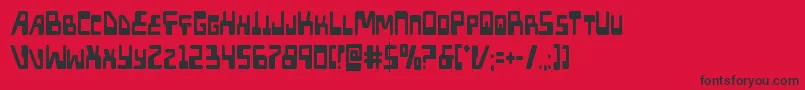 フォントXpedcond – 赤い背景に黒い文字