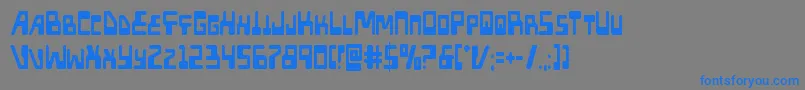 フォントXpedcond – 灰色の背景に青い文字