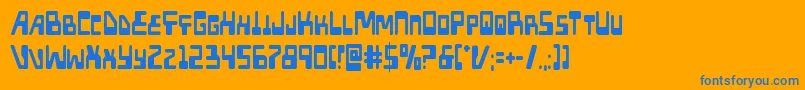 フォントXpedcond – オレンジの背景に青い文字