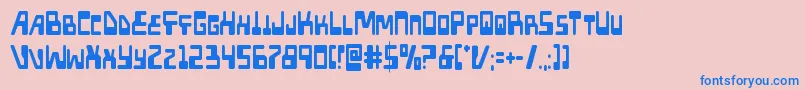 フォントXpedcond – ピンクの背景に青い文字
