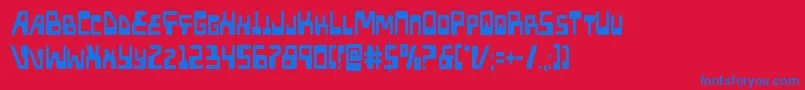 Czcionka Xpedcond – niebieskie czcionki na czerwonym tle