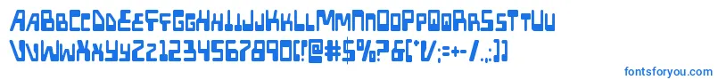 フォントXpedcond – 白い背景に青い文字