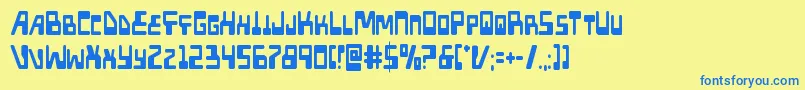 Xpedcond Font – Blue Fonts on Yellow Background