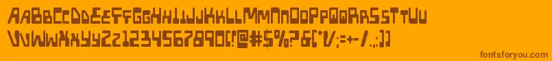 Xpedcond-Schriftart – Braune Schriften auf orangefarbenem Hintergrund