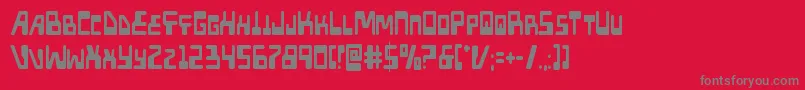 Xpedcond-fontti – harmaat kirjasimet punaisella taustalla