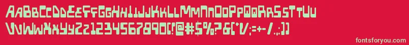 Xpedcond Font – Green Fonts on Red Background
