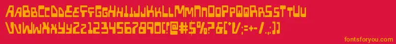 Шрифт Xpedcond – оранжевые шрифты на красном фоне