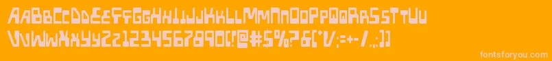 Xpedcond-Schriftart – Rosa Schriften auf orangefarbenem Hintergrund