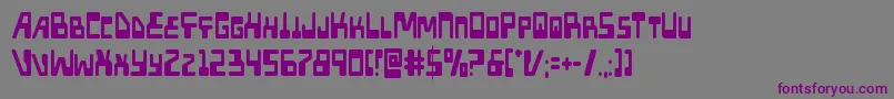 フォントXpedcond – 紫色のフォント、灰色の背景