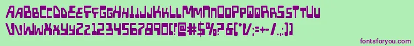Xpedcond-Schriftart – Violette Schriften auf grünem Hintergrund
