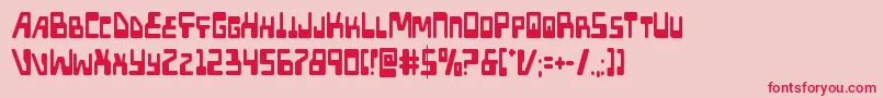 フォントXpedcond – ピンクの背景に赤い文字