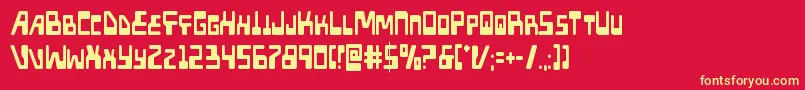 Xpedcond-fontti – keltaiset fontit punaisella taustalla