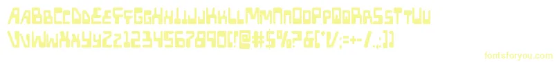 フォントXpedcond – 白い背景に黄色の文字