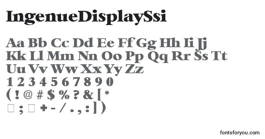 Шрифт IngenueDisplaySsi – алфавит, цифры, специальные символы